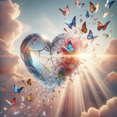 Primary subject: Heart
Setting/background: Sky
Visual style: Digital art
Colors and mood: Colorful, vibrant, and joyful